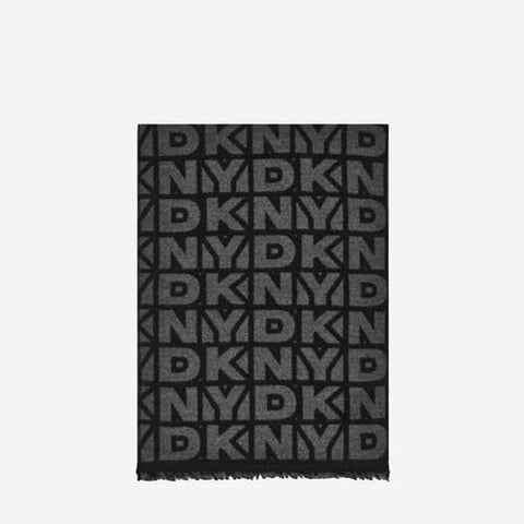 Dkny block logo blanket scarf Black