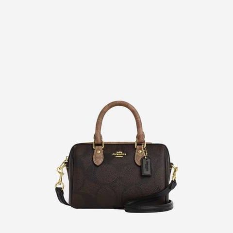 Coach Mini Rowan Crossbody Bag In Blocked Signature Leather 