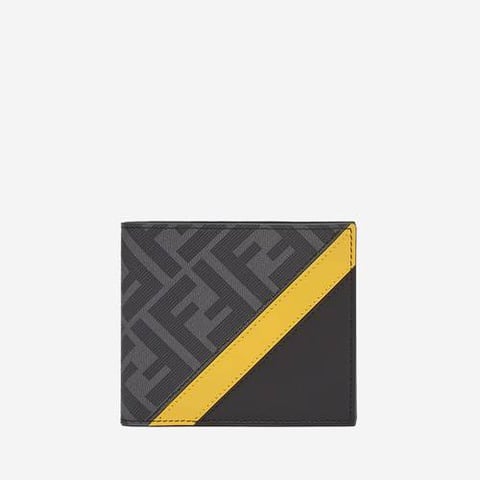 محفظة بتصميم قابل للطي لون رمادي ماركة فندي