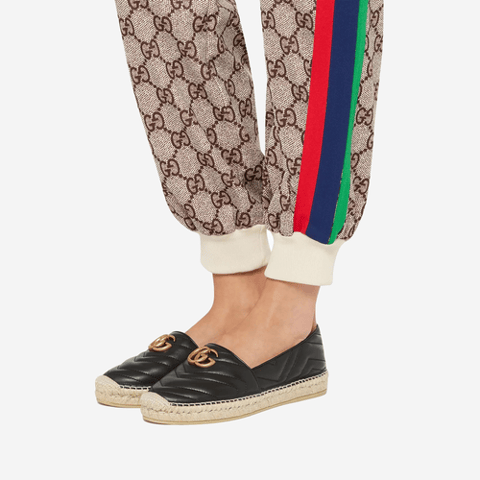 حذاء مارمونت لوفرز فلات مع شعار دبل G باللون الأسود ماركة غوتشي