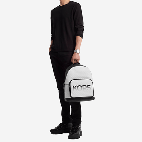 Michael Kors Cooper Signature Logo Backpack BLACK/WHITE