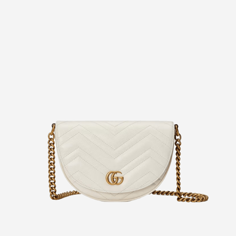 Gucci GG Marmont Matelasse Chain Mini Bag White 