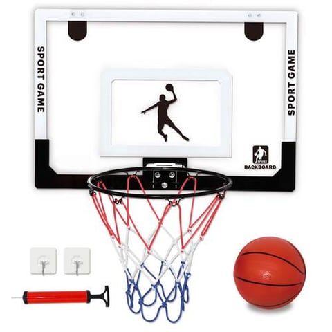Wall-mounted iron basketball hoop toy for children with pump