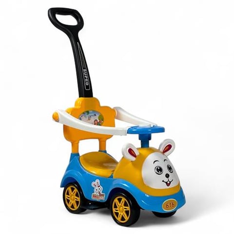 Push car with stick in unique rabbit design – kids’ push ride-on car with stick