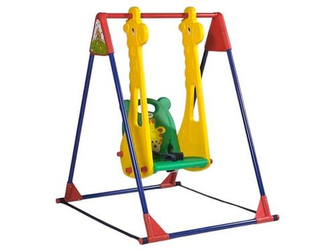 Children's swing for one, Taiwanese, with giraffe design, single seat, yellow color