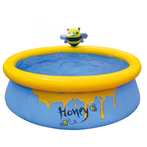 Medium-Sized Inflatable Round Kids Pool with Bee Design