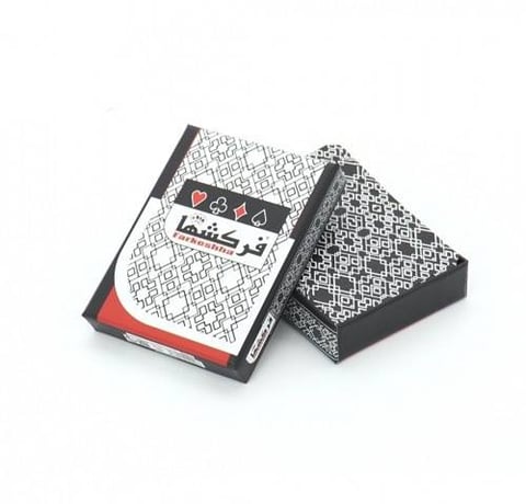 ورق لعب اصلي ( بلوت - شدة ) حجم كبير وقوي من فركشها لون أسود