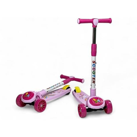 Balance Scooter for Kids (Manual Scooter) with Adjustable Height, Pink