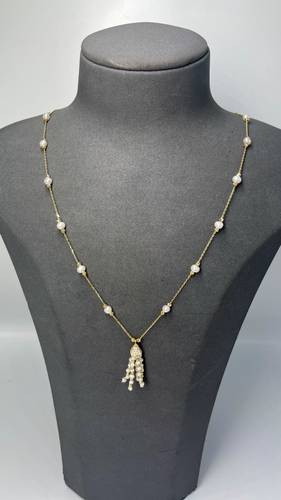 عقد الؤلؤ ذهب عيار 18k