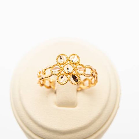 flora ring 21k, gold 