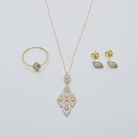 Diamond half set 18k , gold 