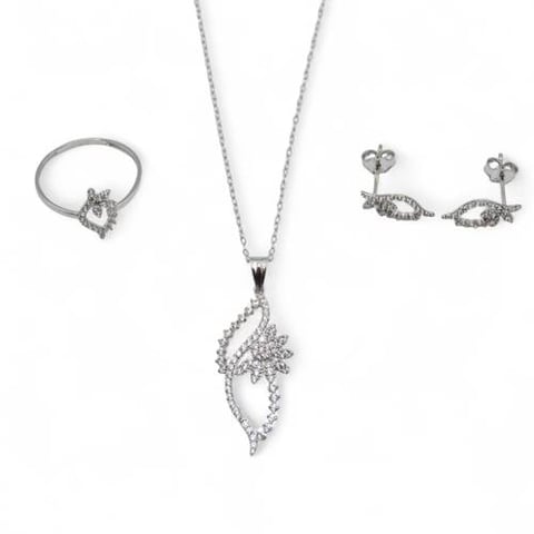 white gold half set 18k