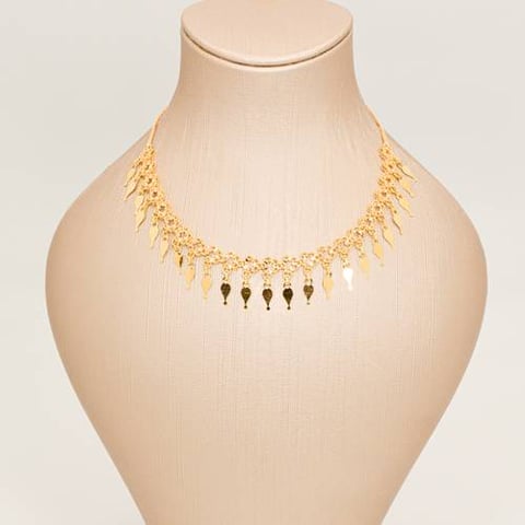 Sparkling necklace 21k, gold 