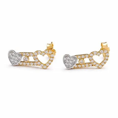 Two hearts earring 21k, gold