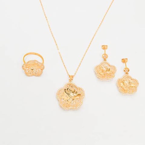 Flower half set 21k, gold