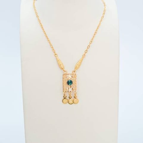 green necklace 21k, gold 