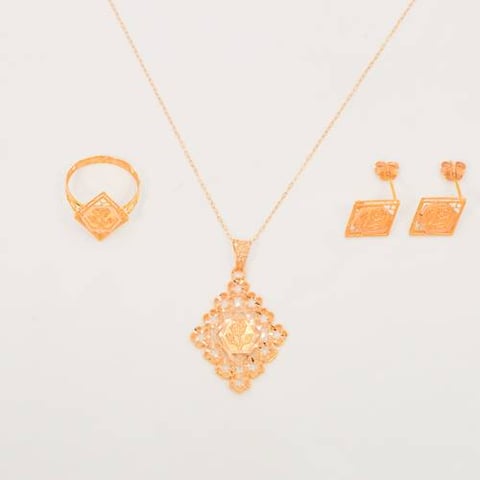 Diamond shaped half set 21k, gold