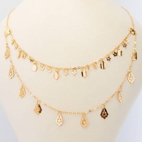 2levels necklace 21k, gold