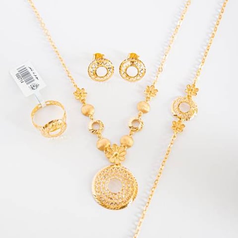 Round gold set, 21k