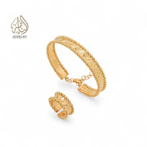 طقم سواره وخاتم ذهب عيار ٢١ 