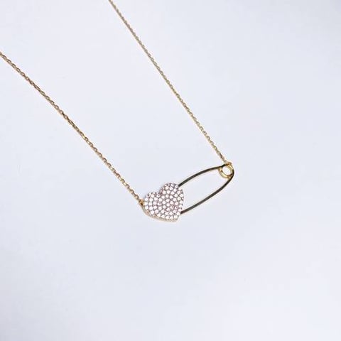 brooch necklace 18k, gold 