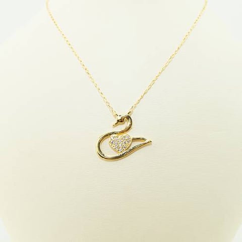 Swan necklace 18k, gold