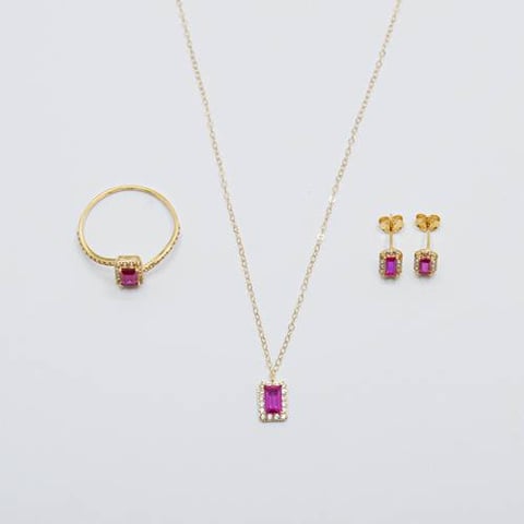 pink half set 18k, gold 