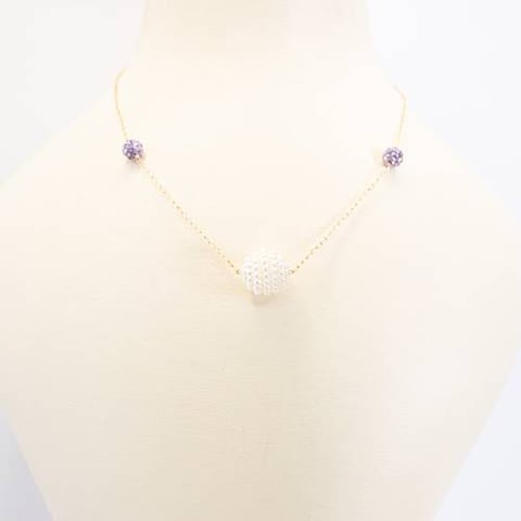 pearls necklace 18k, gold