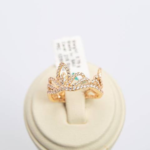 Queen crown engagement ring 21k, gold