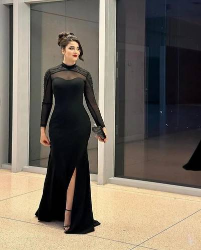 فستان سهرة لكرى انيق اسود 