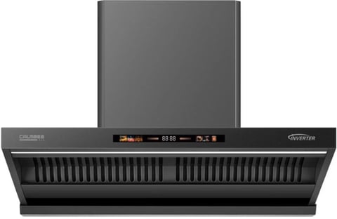 CALMBEE Kitchen Hood – T-Shape Design 90 cm 1300 m³/h Suction Power | Touch & Hand Sensor Control | Premium Black  Model: S9001