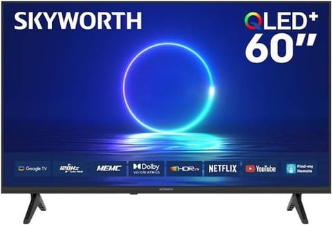 شاشة سكاي ورث 60 بوصة - كيو لد QLED - معدل التحديث 120 هرتز - رسيفر داخلي - نظام الصوت دولبي - نظام التشغيل GOOGLE TV  - ريموت تحكم صوتي - موديل 60Q6800H 