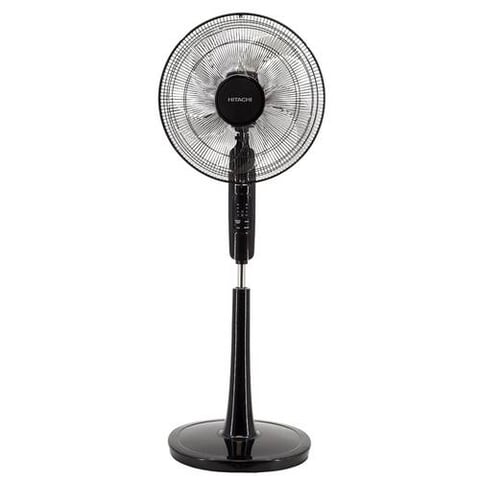 مروحة هيتاشي ستاند 16 بوصة - 3 مستويات - بمؤقت -  تحكم عن بعد - أسود - موديل LF-A6RGB N