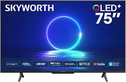 شاشة سكاي ورث 75 بوصة - 4K - كيو لد QLED - معدل التحديث 120 هرتز - رسيفر داخلي - نظام الصوت دولبي - نظام التشغيل GOOGLE TV - ريموت تحكم صوتي - موديل 75Q6800H 