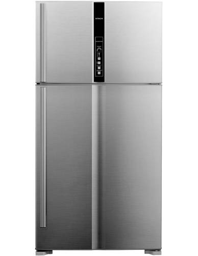 هيتاشي ثلاجة بابين بفريزر علوي 24.8 قدم مكعب - 700 لتر -  فضي - R-V905PS1KV-1 BSL