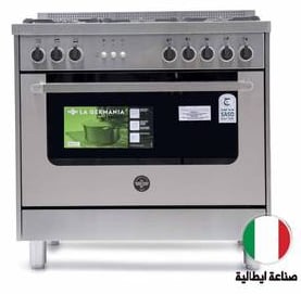 لاجرمانيا فرن غاز أمان كامل 60×90 - شبك ثقيل - ايطالي - فضي - RIS95C81BX