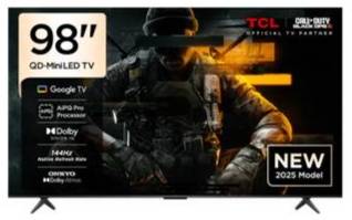 TCL شاشة تلفزيون 98 بوصة سمارت QD-MINI LED نظام Google TV رسيفر داخلي - 98C6K