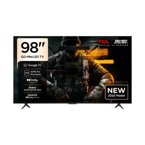 شاشة تي سي ال 98 بوصة سمارت QD-MINI LED جوجل تي في 4K UHD - رسيفر داخلي - 98Q6C