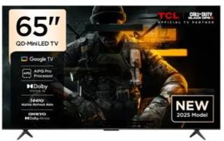 شاشة تي سي ال 65 بوصة QD-Mini LED نظام Google TV دقة 4K UHD - رسيفر داخلي - 65Q6C