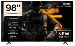 شاشة تي سي ال 98 بوصة سمارت QD-MINI LED جوجل تي في 4K UHD - رسيفر داخلي - 98Q6C