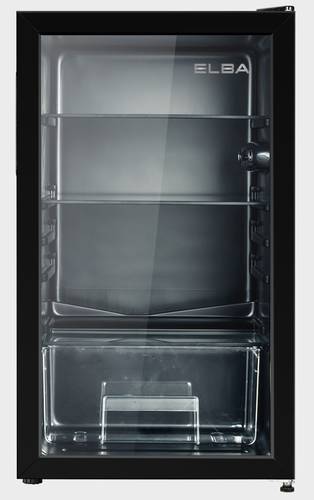 البا ثلاجة باب واحد زجاج 91 لتر - 3.2 قدم مكعب – أسود – No Frost – موديل ELBA G91 B