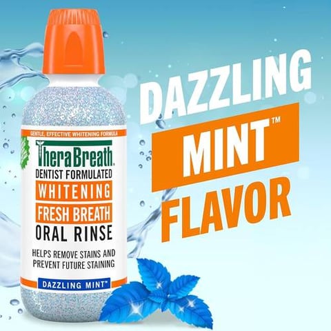 غسول فم مبيض للأسنان ومنعش للنفس بالنعناع Dazzling Mint من TheraBreath