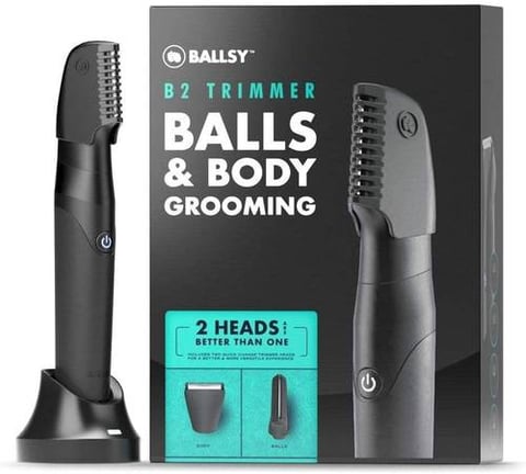 مكينة حلاقة برأسين للجسم والمناطق الحساسة ضد الماء شحن USP من Ballsy B2 Trimmer