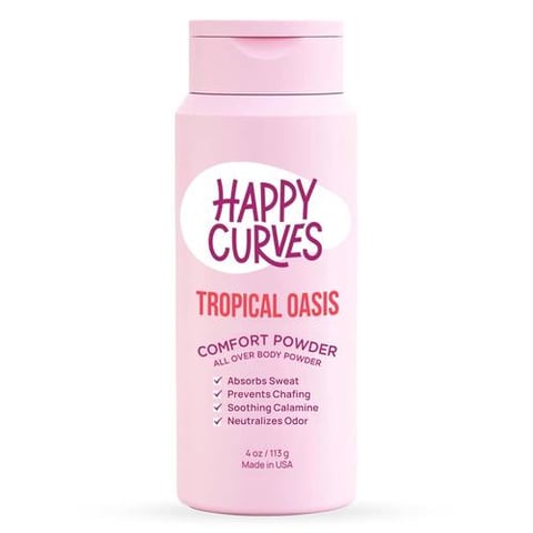 بودر نسائي لكامل الجسم والمناطق الحساسة معطر ويمنع الاحتكاك HAPPY CURVES Tropical Oasis