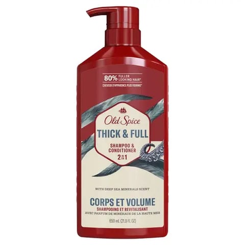 شامبو وبلسم ١*٢ لمظهر أكثر كثافة حجم كبير ٦٥٠مل من Old Spice