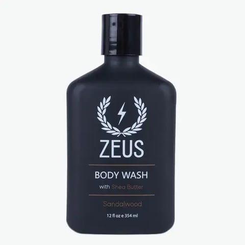 غسول رجالي للجسم بخشب الصندل وزبدة الشيا Zeus