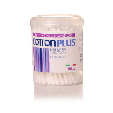 قطن آذان إيطالي 100 حبة - عود ورقي Cotton Plus