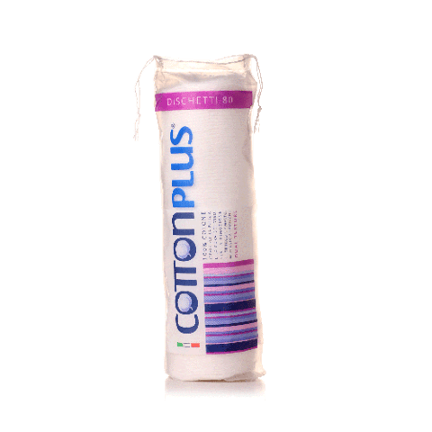 قطن تجميل إيطالي دائري 80 حبة Cotton Plus Dischetti