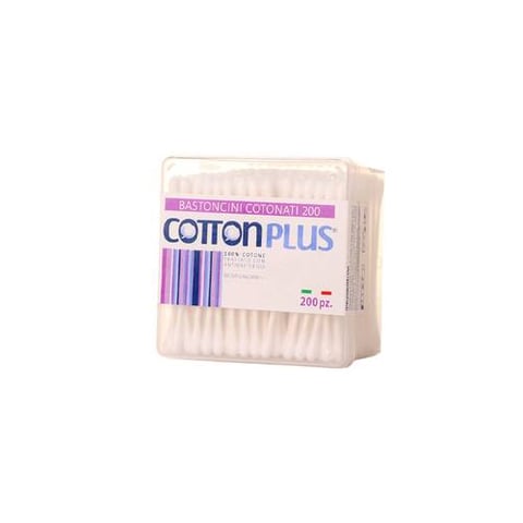 قطن آذان إيطالي 200 حبة - عود ورقي Cotton Plus