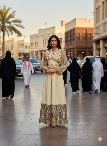 جلابيه باربي تطريز كلفه هندي